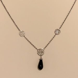 Black Jade Shou Necklace